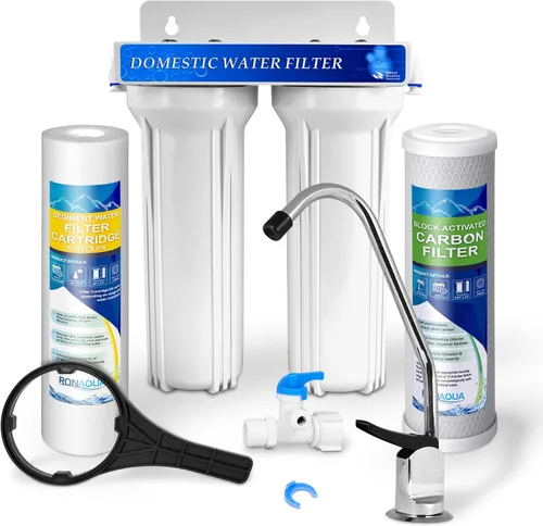 Miniatura 11 de Filtro de repuesto para debajo del fregadero Direct Connect Sistema de filtración de agua de una etapa Cartucho de carbón activado en bloque de 5