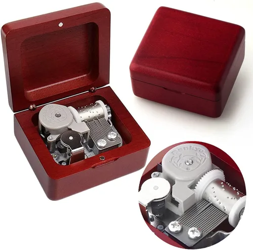 Miniatura 8 de Caja de música Sinzyo con mecanismo de madera tallada clásica, caja musical de regalo para cumpleaños, día de San Valentín, Navidad