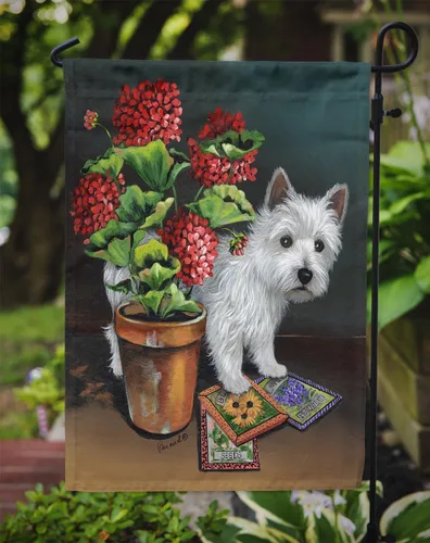 Miniatura 611 de Caroline's Treasures PPP3090GF - Bandera decorativa para jardín de bulldog inglés y otoño, para exteriores, patio, flores, tamaño de jardín