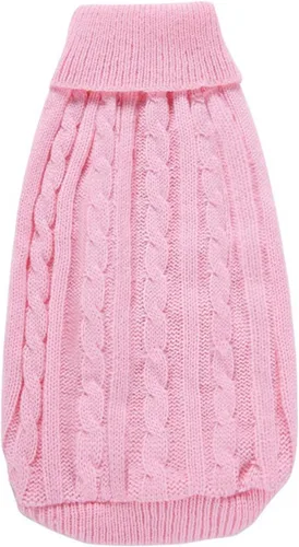 Miniatura 6 de Suéteres tejidos para perros pequeños, sudadera cálida para mascotas y gatos, ropa de invierno, suéter para gatitos y cachorros (X-Small, rosa)