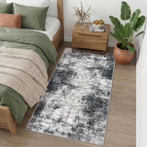 Miniatura 617 de IOHOUZE Alfombra abstracta lavable de 3 x 12 pies para pasillos, antideslizante para cocina, camino de entrada de lana sintética para interiores