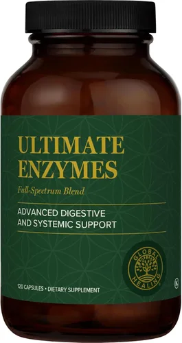 Global Healing - Ultimate Enzymes - Suplemento de enzimas sistémicas y digestivas para una digestión saludable, refuerzo del sistema inmunológico y