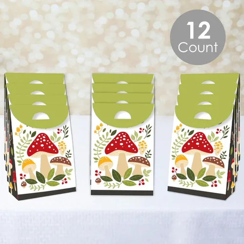 Miniatura 2 de Big Dot of Happiness Wild Mushrooms – Bolsas de regalo de fiesta de setas rojas – Cajas de regalos para fiesta – Juego de 12