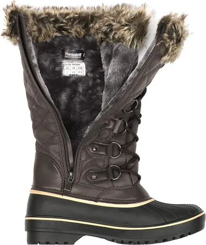 Miniatura 2 de DREAM PAIRS- Botas de nieve de invierno para mujer, de media caña y con forro de cuero sintético