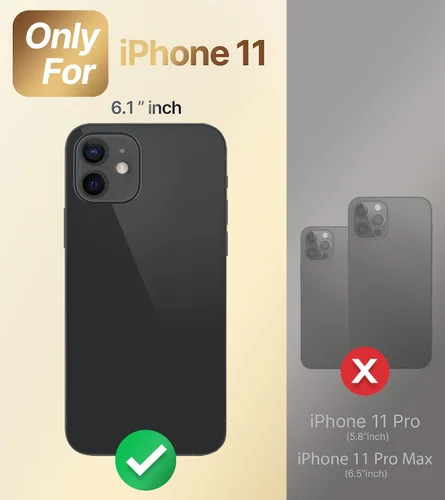 Miniatura 2 de XYZ Funda para iPhone 11 con Soporte, Funda para Teléfono con Soporte de Doble Anillo con Patilla, Funda Protectora de Lujo Brillante para Mujeres