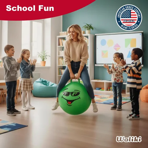 Miniatura 8 de WALIKI Bola de Saltar Juguetes para Niños y Niñas de 3, 4, 5 y 6 Años Bola de Salto Terapéutica Verde de 18" para Niños Juguetes al Aire Libre