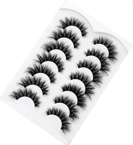 Miniatura 718 de Pooplunch - Pestañas postizas finas de visón sintético, estilo ojo de gato, naturales, cruzadas, tipo racimo, efecto 8D de volumen, tiras