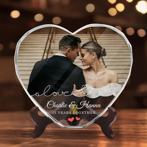 Miniatura 17 de Foto de cristal personalizada, cristal de corazón personalizado con imagen, regalos para pareja/pareja, regalos para el nuevo hogar/inauguración