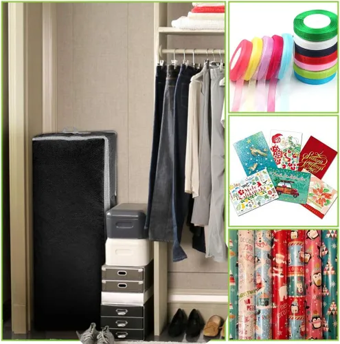 Miniatura 6 de Contenedor de almacenamiento de papel de regalo, organizador de papel de regalo debajo de la cama, 41 x 14 x 6 pulgadas, soporte de caja para 18 a