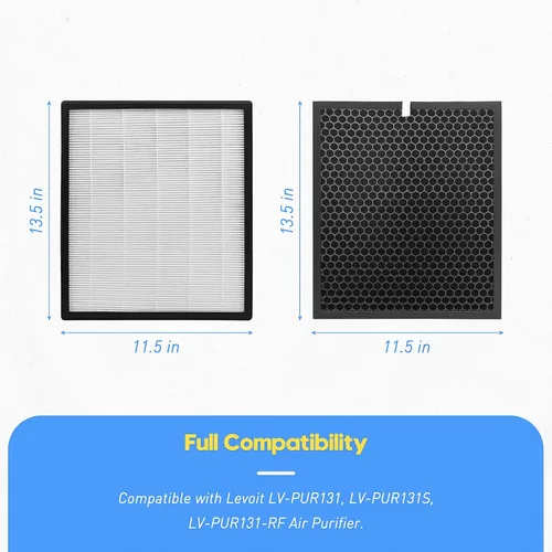 Miniatura 6 de LV-PUR131 - Filtros de repuesto compatibles con LEVOIT LV-PUR131 y LV-PUR131S purificador de aire, LV-PUR131-RF, paquete de 2 filtros True HEPA