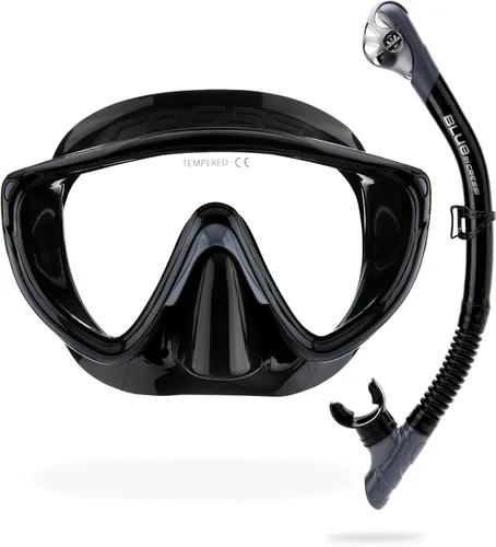 CRESSI Máscara de esnórquel cómoda de una sola lente para adultos y snorkel seco - Tino & Scilla: Hecho en Italia