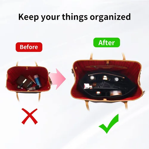 Miniatura 7 de Organizador de fieltro para bolso, organizador de bolsas adecuado para Speedy 30, Neverfull PM y organizador de moldeador de base para bolsa de mano