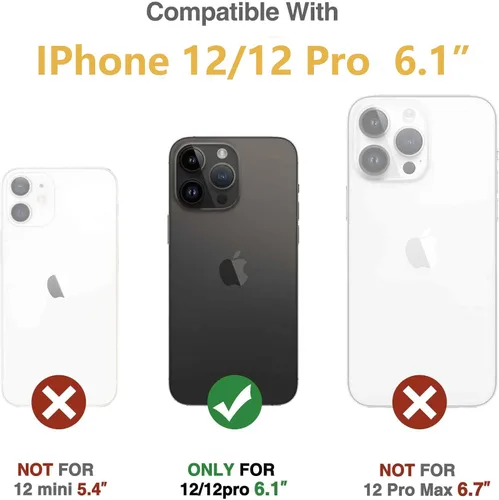 Miniatura 2 de SURITCH Funda transparente para iPhone 12/iPhone 12 Pro de 6.1 pulgadas, [protector de pantalla integrado] cubierta protectora de cuerpo completo a