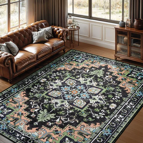 Miniatura 67 de Lofus 8x10 Alfombras de área para sala de estar, alfombra de área lavable, alfombras para dormitorio, cocina, alfombra vintage boho, alfombra suave