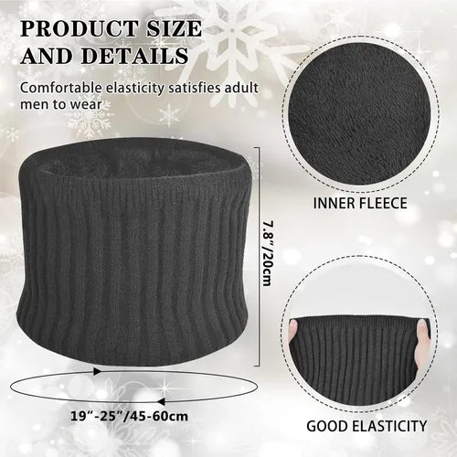 Miniatura 3 de Gorro de invierno para hombre, guantes para pantalla táctil, calentador de cuello 3 en 1, conjunto con forro polar