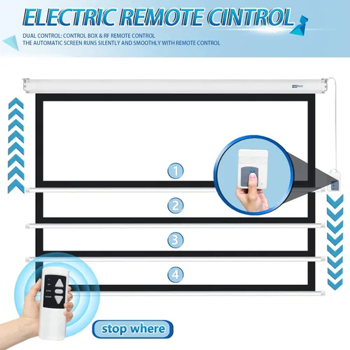 Miniatura 3 de Pantalla de proyector motorizada de 100" - Pantalla de películas para interiores y exteriores Pantalla eléctrica de 100 pulgadas 16:9