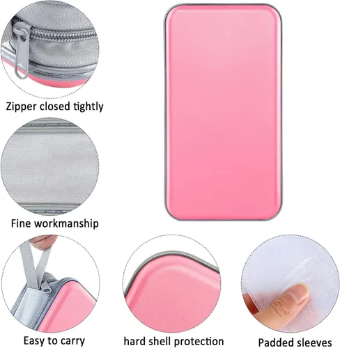 Miniatura 2 de Siveit Funda para CD, soporte para CD/DVD, cartera con capacidad para 80, fundas para CD y DVD, estuches duros de plástico para CD y DVD, Rosa claro