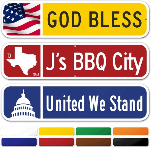 Miniatura 9 de My Sign Center - Letrero de calle personalizado, 8 colores, opción reflectante, opciones de montaje, 4 x 18 pulgadas, grueso libre de óxido, Estados