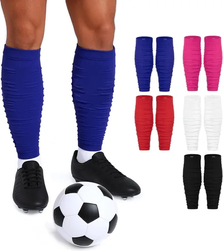 Zando Mangas de compresión de piernas para hombres Calcetines de fútbol precortados con agarre de espinilleras de fútbol para recuperación muscular