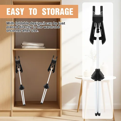 Miniatura 6 de Patelai Paquete de 2 soportes de exhibición ajustables para camisas de 32 a 63 pulgadas, soporte de exhibición de ropa plegable, torso de maniquí