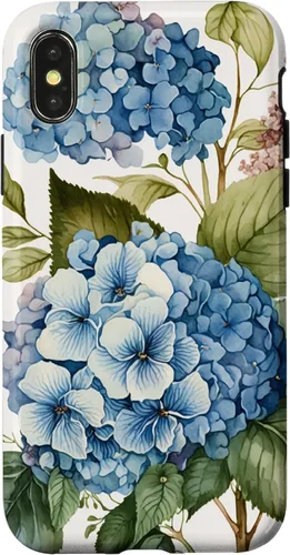 Miniatura 5 de Watercolour Vintage Blue Hydrangea with Flower Flower Case for iPhone 17