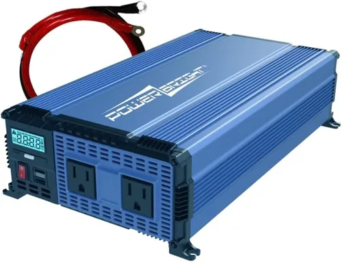 PowerBright Inversor de corriente de 2000 vatios y 12 V, salidas USB y CA, fácil de instalar, alimentación portátil automotriz para herramientas