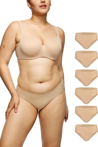 Miniatura 8 de Ropa Interior Bikini Sin Costuras LEAKPROOF2.0 para Mujeres Bragas de Período que Sostienen 6 Tampones Ropa Interior a Prueba de Fugas, beige