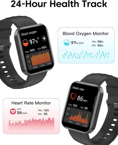 Miniatura 3 de Relojes inteligentes para mujeres y hombres con Bluetooth llamadas telefónicas compatibles con teléfonos iPhone/Android, monitor de ritmo cardíaco