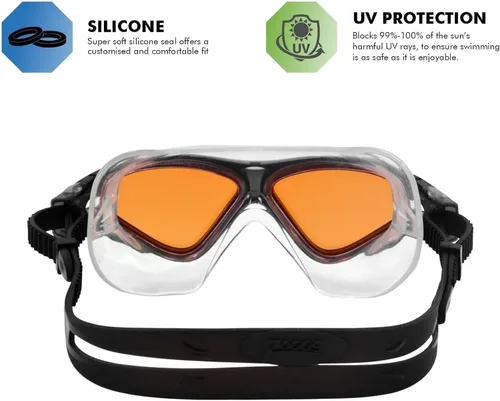 Miniatura 5 de Zoggs Máscara unisex de triple visión para adultos Gafas de natación con protección UV antivaho Tecnología de lente curva y correa de ajuste
