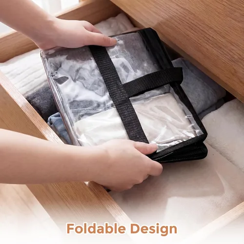 Miniatura 5 de Bolsas de almacenamiento Budding Joy con cierre transparente para ropa, organizadores de armario de 40L y contenedores de almacenamiento, bolsa
