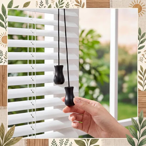 Miniatura 4 de HESTYA 1.8 mm Braided Lift Shade Cord 55 Yards/roll with 4 Pieces Wood Pendant for Aluminum Blind Shade, Gardening Plant and Crafts (Black)