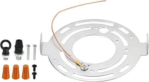 PATIKIL Kit de placa de luz de techo redonda de 4.528 in, 1 juego de placa de soporte de montaje de lámpara de acero para lámpara colgante