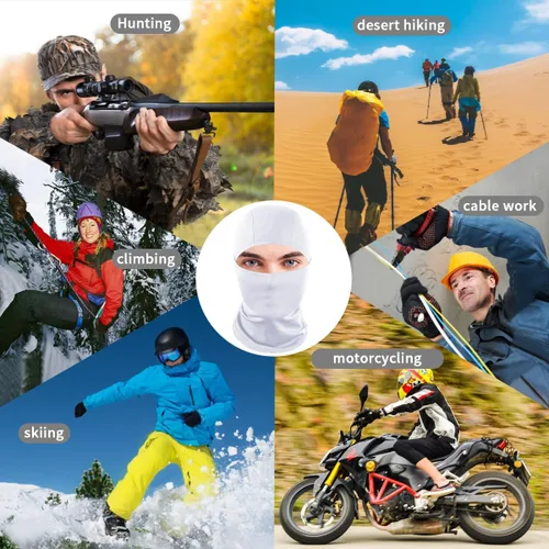 Miniatura 7 de Achiou - Pasamontañas, máscara facial, para hombres o mujeres, máscara de cara completa con capucha, para nieve, motocicleta, correr, clima frío