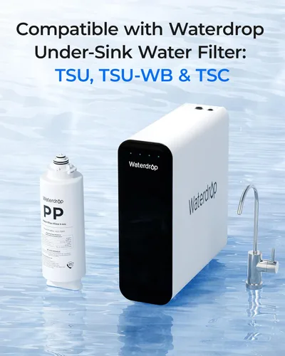 Miniatura 2 de Waterdrop TSPP Filtro de agua para debajo del fregadero de sedimentos, reemplazo TSU-W Sistema de filtro de agua ultrafiltración de 3 etapas