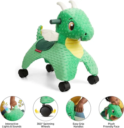 Miniatura 2 de Radio Flyer Juguete de Montar de Peluche para Niños Pequeños – Juguete de Montar Rodante Suave y Acolchado para Niños de 1–3 Años, Juguete de Empuje