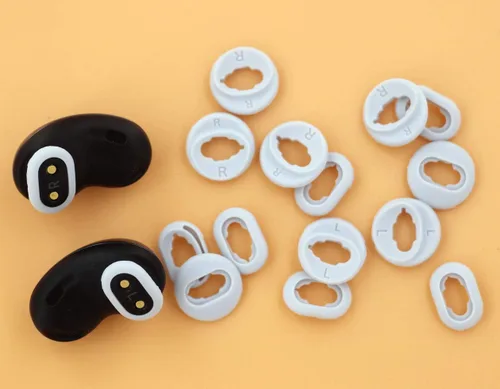 Miniatura 3 de Galaxy Buds - Juego de 8 pares de almohadillas de goma de silicona de repuesto, tallas S/L, 2 tamaños, de goma de silicona, puntas de ala, Mystic