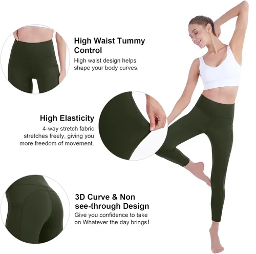 Miniatura 2 de Professional Leggings for Women (Ultra Soft Stretch) High Waisted Yoga Pants Tummy Control with Pockets