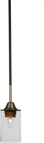 Miniatura 74 de Toltec Lighting Paramount - Mini colgante de 1 luz en acabado negro mate con cristal de arte perla de 7 pulgadas y estilo negro