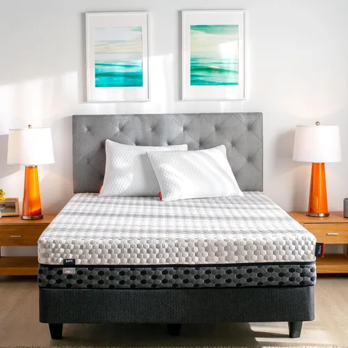 Layla Sleep - Colchón de espuma viscoelástica - Firmeza doble: 1 lado suave - Otra cara firme, ¡el cobre lo mantiene más frío!, Gris (Grey Scale)