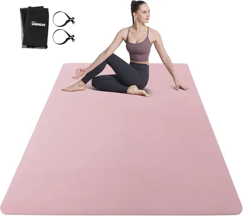 UMINEUX Tapete de yoga grande para hombres y mujeres de 1/4 y 2/5 pulgadas, extra grueso, TPE para entrenamiento en casa, gimnasio, antideslizante,