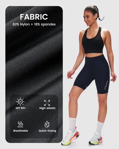 Miniatura 3 de Sportneer Pantalones cortos de ciclismo acolchados para mujer, pantalones cortos de ciclismo para mujer, acolchado de gel 4D para bicicleta