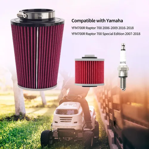 Miniatura 7 de Filtro de aire de motocicleta, filtro de aceite y bujía de repuesto para Yamaha YFM700R Raptor 700R 2006-2022 YFM700 R Raptor 700 Special Edition