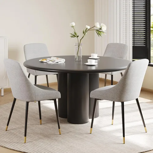 Miniatura 17 de COLAMY LUMA - Juego de 2 sillas de comedor de tela tapizada con patas de metal y cojín acolchado, sillas laterales sin brazos para comedor, cocina