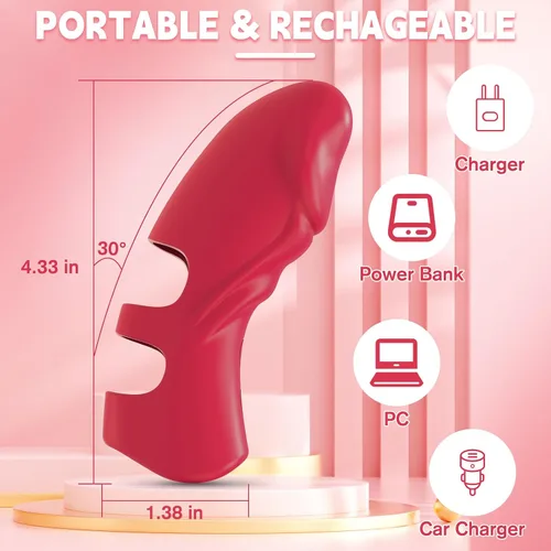 Miniatura 6 de Vibrador de dedo mini juguete sexual para mujeres, vibrador de punto G, estimulador de clítoris con 5 vibraciones, vibrador de bolsillo silencioso