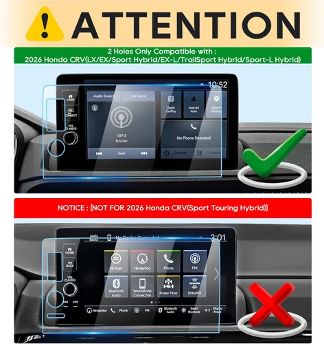 Miniatura 2 de Protector de pantalla para CRV 2026 (sin botones de pista) 2026 CRV Accesorios 2026 Honda CRV 2026