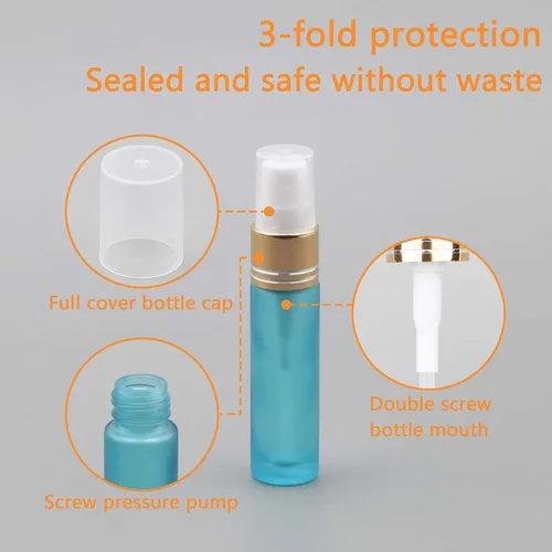 Miniatura 5 de Ellbest Botella de spray de vidrio recargable de 0.3 fl oz con 5 cuentagotas y 10 embudos, botella de perfume de vidrio pequeña
