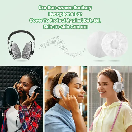 Miniatura 5 de Tatuo 500 fundas desechables para auriculares a granel, no tejidas, sanitarias, no tejidas, para auriculares, color blanco, 4.3 pulgadas/4.3 in