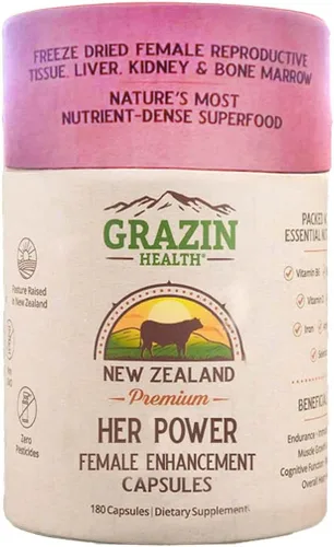 Miniatura 2 de Cápsulas de mejora femenina Her Power de 2900 mg por porción (180 unidades) Tejido reproductivo femenino liofilizado, hígado, riñón y médula ósea