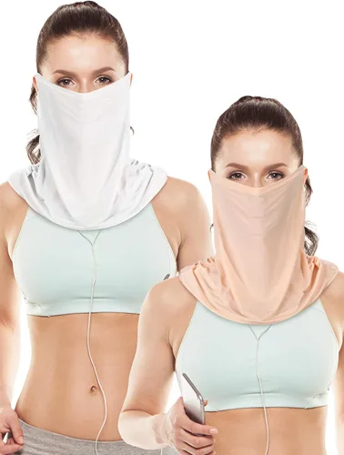 Miniatura 8 de 2 unidades unisex de protección solar para mujer, protección UV, bufanda facial para actividades al aire libre de verano