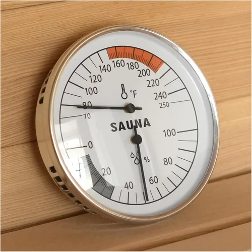 Miniatura 7 de Termómetro de sauna en Fahrenheit, termómetro higrómetro de sauna 2 en 1, medidor preciso de temperatura y humedad para saunas, accesorios de sauna